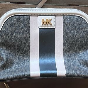 Michael Kors Crossbody MK monogram canvas and blush pink.